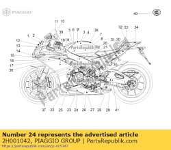 Aprilia 2H001042, Lh decalque da carenagem inferior vermelho, OEM: Aprilia 2H001042