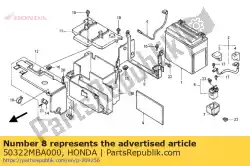 Aqui você pode pedir o suporte, caixa de bateria em Honda , com o número da peça 50322MBA000: