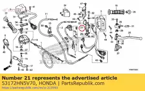 honda 53172HN5V70 suporte, alavanca de freio - Lado inferior