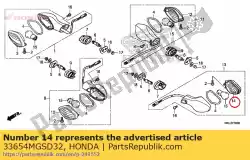 Aqui você pode pedir o lente comp., l. Piscador em Honda , com o número da peça 33654MGSD32: