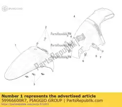 Ici, vous pouvez commander le garde-boue avant auprès de Piaggio Group , avec le numéro de pièce 59966600R7: