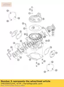 ktm 54830005244 cilindro cpl. c. flange 250 06 - Lado inferior