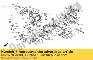 honda 64287MCA000 duto, r. capuz lateral - Lado inferior