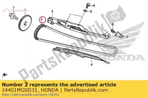 Honda 14401MGSD31 chain, cam (114l) (daido) - Bottom side