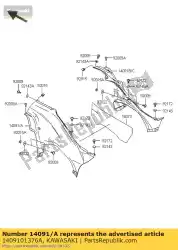 Tutaj możesz zamówić pokrywa, boczna, lewa, wys. Zielona kvf750-a od Kawasaki , z numerem części 1409101376A: