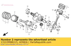 Aqui você pode pedir o pistão, frente osz em Honda , com o número da peça 13103MBB315: