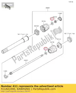 kawasaki 411AA1000 sluitring, 10 mm zx1400a6f - Onderkant