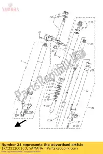 yamaha 1RC231260100 tube, outer (l.h) - Bottom side