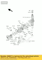 390071276, Kawasaki, Brazo-susp, fr, lwr, rh kawasaki kvf300 4x4 kvf400 300 400 , Nuevo