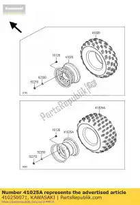 Kawasaki 410250071 aro, rr, 9x8at - Lado inferior