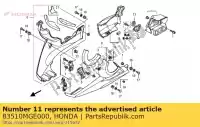 83510MGE000, Honda, garde comp., r. chaleur du moteur honda vfr 1200 2010 2011 2012 2013, Nouveau