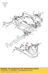 Qui puoi ordinare staffa ombelico sx rr da Triumph , con numero parte T2303054: