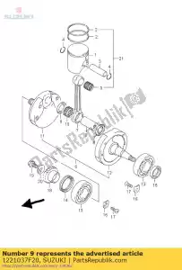 Suzuki 1221037F20 pin comp,crank - Bottom side