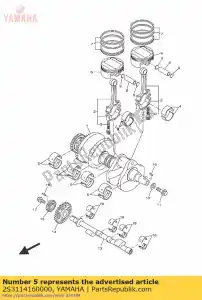 yamaha 2S3114160000 plane bearing, crankshaft 1 - Bottom side