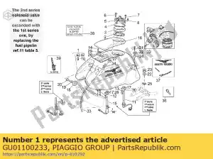 Piaggio Group GU01100233 réservoir d'essence. argent - La partie au fond