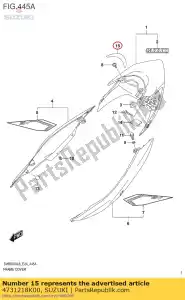suzuki 4731218K00 fita, tampa da moldura, centro traseiro - Lado inferior
