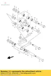 Ici, vous pouvez commander le boulon, coussin rr auprès de Suzuki , avec le numéro de pièce 6262137F10: