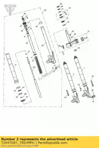 triumph T2047097 stanchion assy, rh - Bottom side