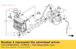 Ici, vous pouvez commander le joint, tube auprès de Honda , avec le numéro de pièce 19103MB9000: