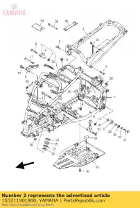 yamaha 1S3211901800 rear frame comp. - Bottom side