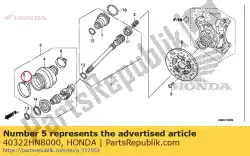 Ici, vous pouvez commander le bande a, botte commune de joug auprès de Honda , avec le numéro de pièce 40322HN8000: