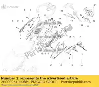 2H000061000BM, Piaggio Group, rechter achterkuip, wit aprilia  caponord zd4vk000, zd4vka, zd4vk001, zd4vka01 1200 2013 2014 2015 2016, Nieuw