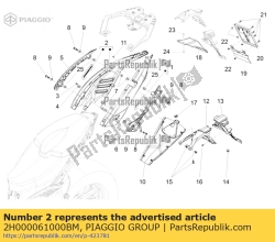 Aprilia 2H000061000BM, Carenatura posteriore rh, bianca, OEM: Aprilia 2H000061000BM