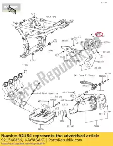 kawasaki 921540856 perno, casquillo, 6x14 klz1000acf - Lado inferior