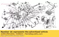 32901MA1000, Honda, clip, sub cord honda vtr  sp2 vfr a fire storm f gl goldwing cb super four vt shadow aero c3 c2 cbr vtx c1 st pan european sp1 c sa black widow dc ace gold wing cb1000f vt750c vt750c2 vtr1000f cbr600f vt1100c2 gl1800a trx500fa fourtrax foreman st1300 st1300a vfr800 vfr8, New