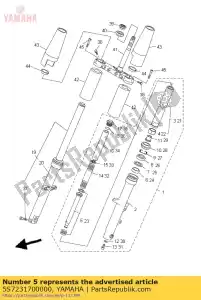 yamaha 5S7231700000 cylinder cylindra, przedni widelec - Dół