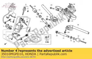 Honda 35010MGPD10 key set - Bottom side