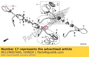 honda 90119K87A00 tornillo, casquillo, 6x22 - Lado inferior