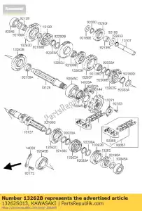 Kawasaki 13262S013 versnelling, input, 4e, 23t - Onderkant