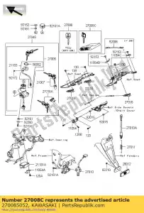 kawasaki 270085052 conjunto de chave mestra (em branco), im zr750 - Lado inferior