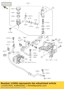 kawasaki 110561904 beugel, bescherm zr800ads - Onderkant