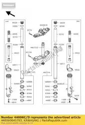 Qui puoi ordinare forcella destra-tubo esterna, m. Da Kawasaki , con numero parte 440060045793: