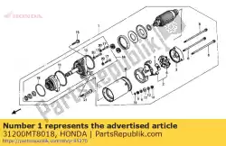 motor assy., starter & re van Honda, met onderdeel nummer 31200MT8018, bestel je hier online: