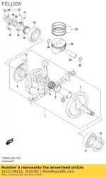 Here you can order the pin,crank from Suzuki, with part number 1221138211: