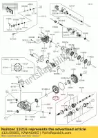 132160885, Kawasaki, 01 gear-comp, ring gear, 44t kawasaki krf800 teryx le krt800 teryx4 800 , Nieuw