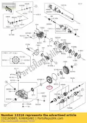 Here you can order the 01 gear-comp,ring gear,44t from Kawasaki, with part number 132160885: