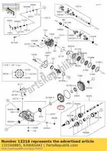 kawasaki 132160885 01 gear-comp, ring gear, 44t - Onderkant