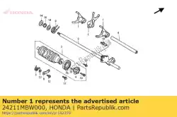 Aqui você pode pedir o garfo, câmbio de marchas em Honda , com o número da peça 24211MBW000: