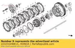 Here you can order the plate, clutch from Honda, with part number 22321GHB811: