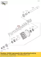 410340034, Kawasaki, drum-assy, ??voorrem kawasaki kx  m f r kx125 kx250 kx250f kx450f kx450 125 450 250 , Nieuw