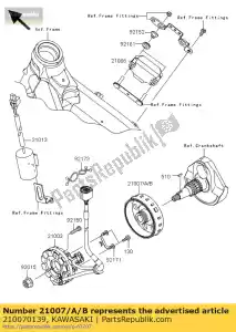 Kawasaki 210070139 rotor, i = 9.5 - Lado inferior