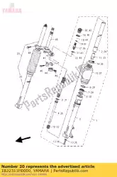 Ici, vous pouvez commander le boulon de fourche auprès de Yamaha , avec le numéro de pièce 1B22311H0000: