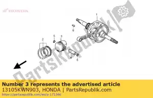 Honda 13105KWN903 pistão (o.s. 1.00) - Lado inferior