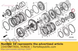 Here you can order the guide, second clutch gear from Honda, with part number 23405HP7A00: