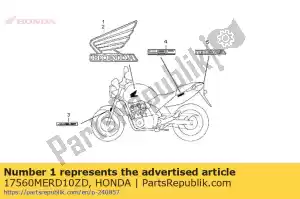 Honda 17560MERD10ZD marca, r. asa (###) * tipo - Lado inferior