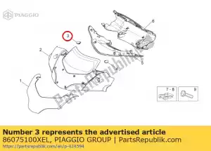 Piaggio Group 86075100XEL right dashboard plug.grey - Bottom side